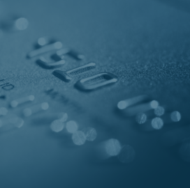 A close up of a credit card.