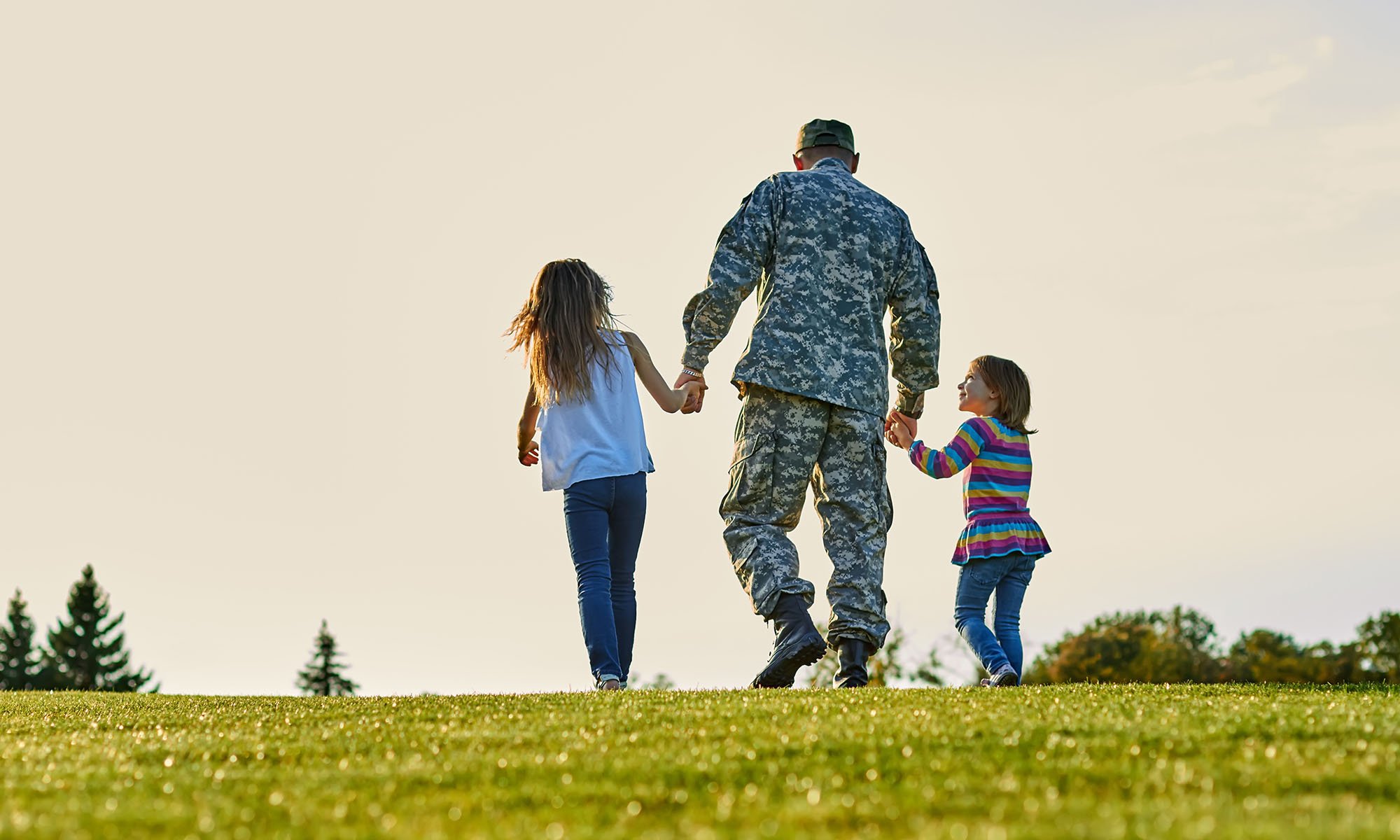 veteran dad with kids