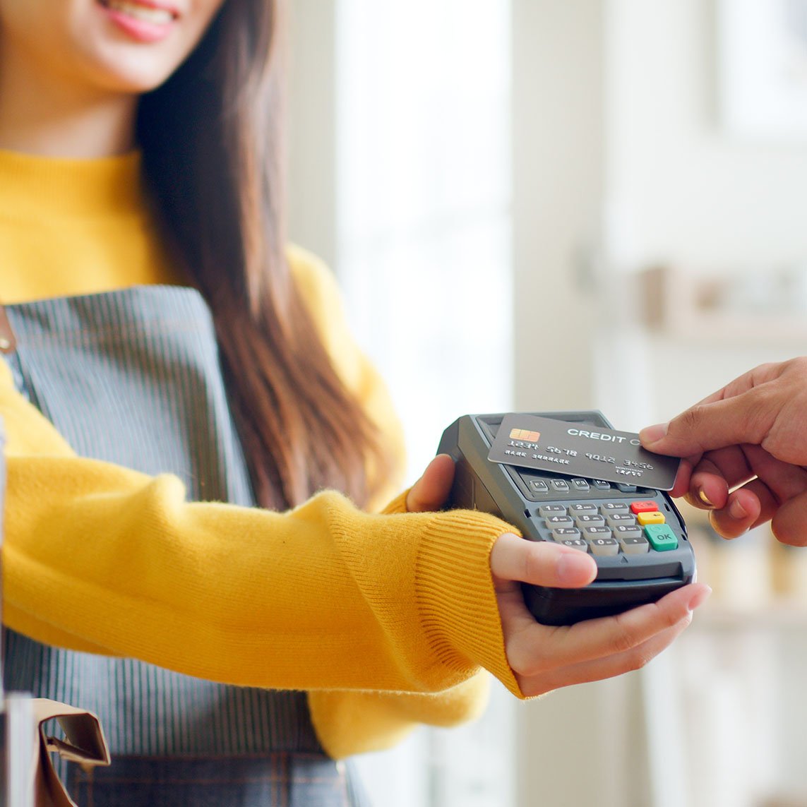 customer checking out