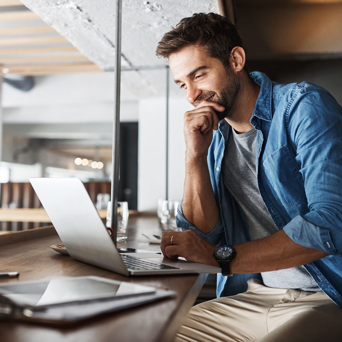 business man purchasing online